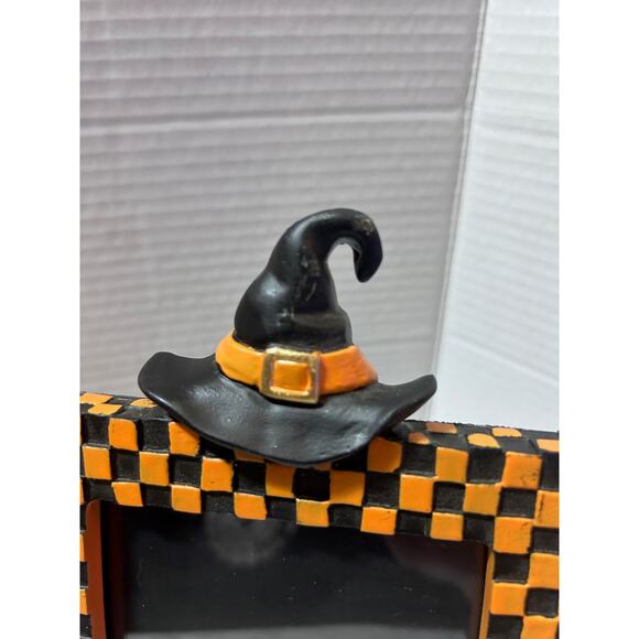 Max Studio Home Halloween Glass Picture Frames (2) Checkered Witchy Black Purple - Picture 7 of 10